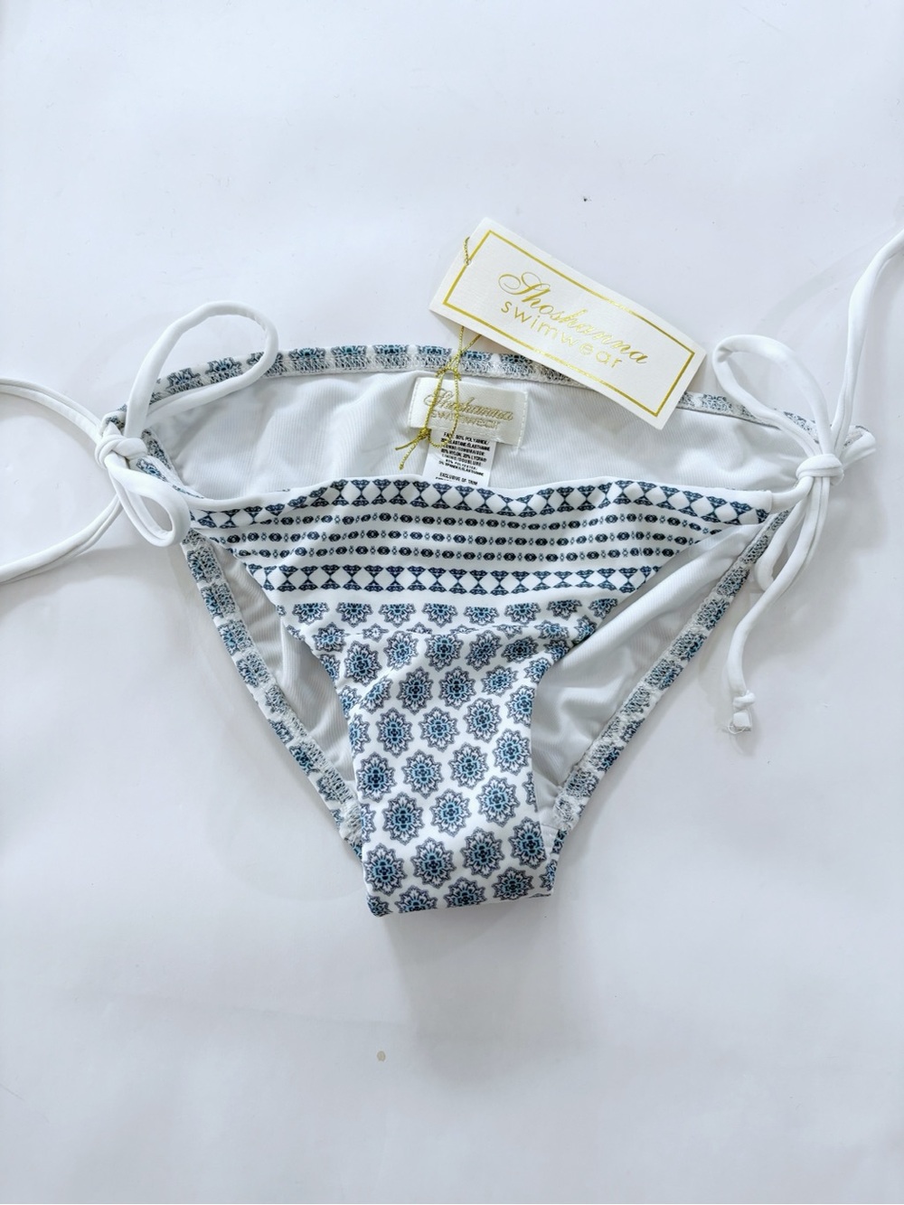 NWT Shoshanna Womens S Bikini Bottoms Boho Tile Print Tie Side Resort Swim Chic